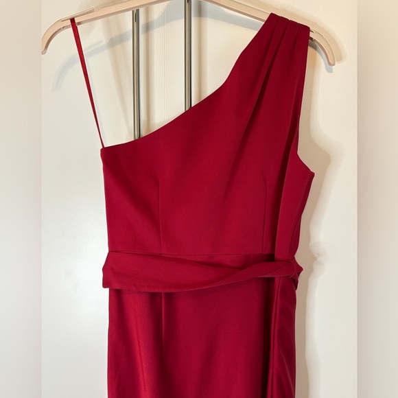 Ted Baker Red Asymmetrical Ruched Cocktail Dress - Picture 7 of 9